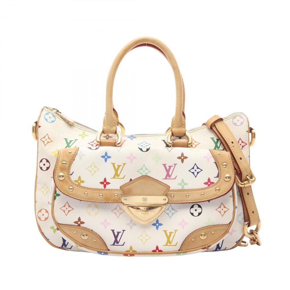 Louis Vuitton Rita Monogram Multicolor Blanc White Handbag Canvas Leather White